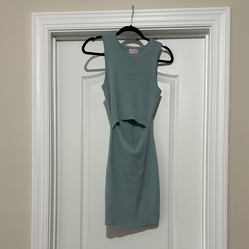 Pink Lily Sleeveless Blue Mini Dress